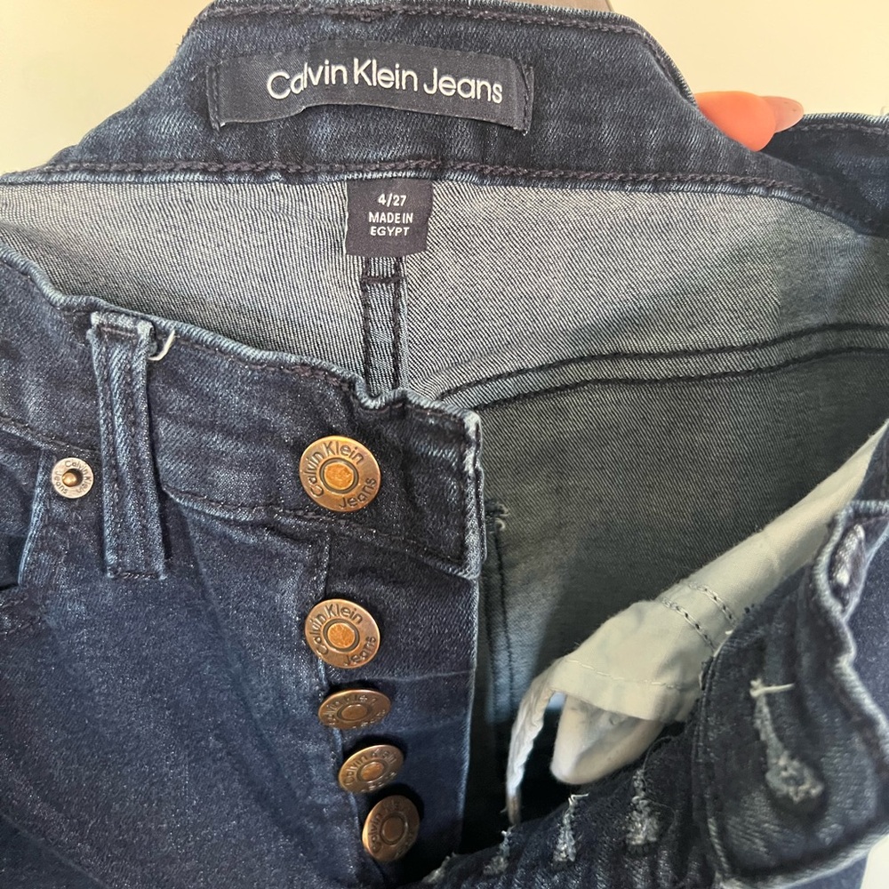 Calvin Klein Dark Blue Button-Fly Jeans